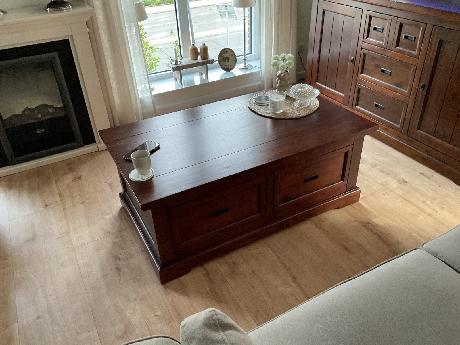 mooie acacia houten salontafel, Huis en Inrichting, Ophalen