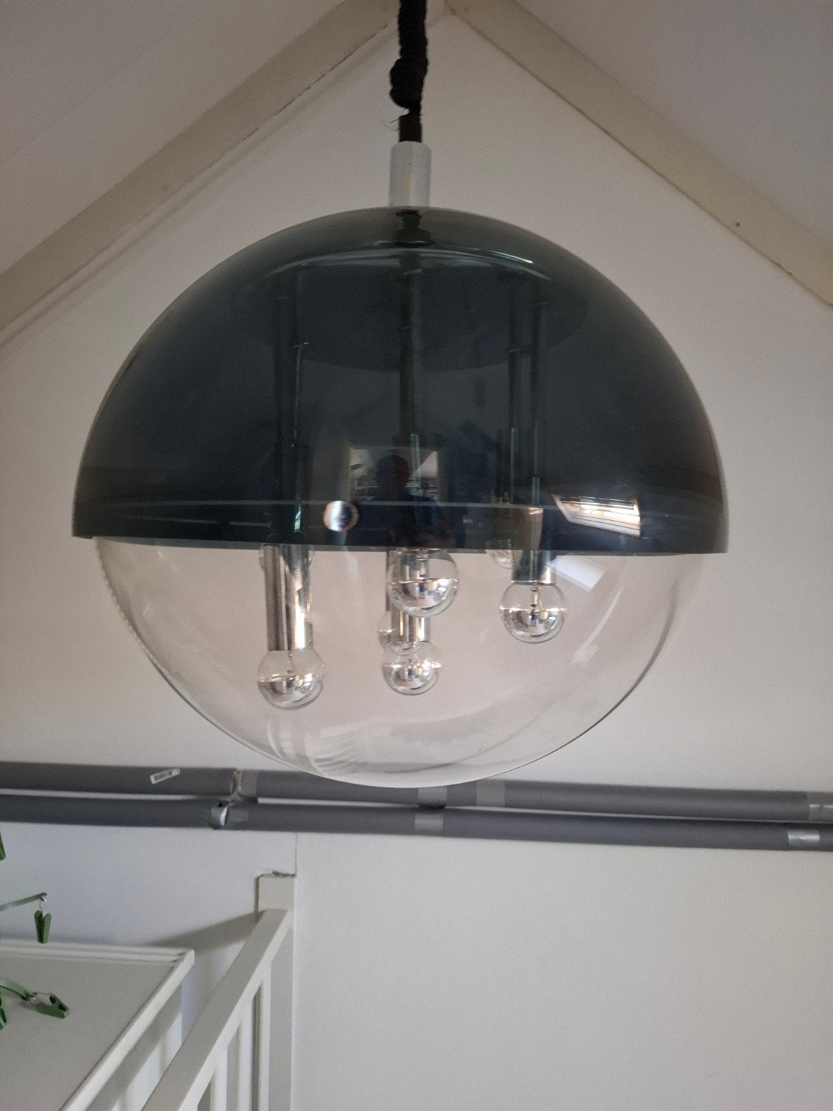 Raak Space Age design jaren 70 XL hanglamp, Ophalen, Gebruikt, E14 (klein), Raak Space Age vintage design pop art