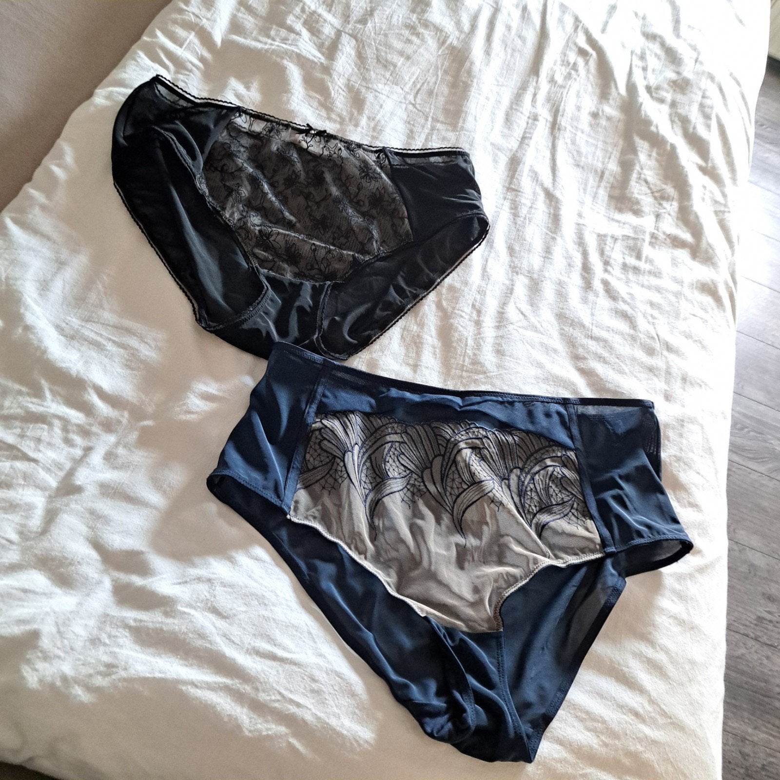 2 nieuwe Ulla Popken slips, zwart & navy, kant, mt 46/48, Kleding | Dames, Ulla Popken, Verzenden, Zwart, Slip