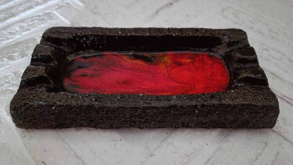 Keramiek fat lava asbak Jan Van Erp, Antiek en Kunst, Ophalen of Verzenden