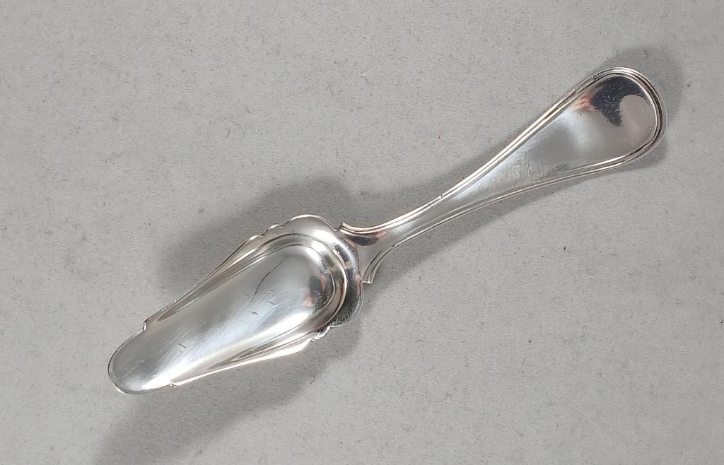 Theeschep dubbel rondfilet antiek 835 zilver, Ophalen of Verzenden, Zilver