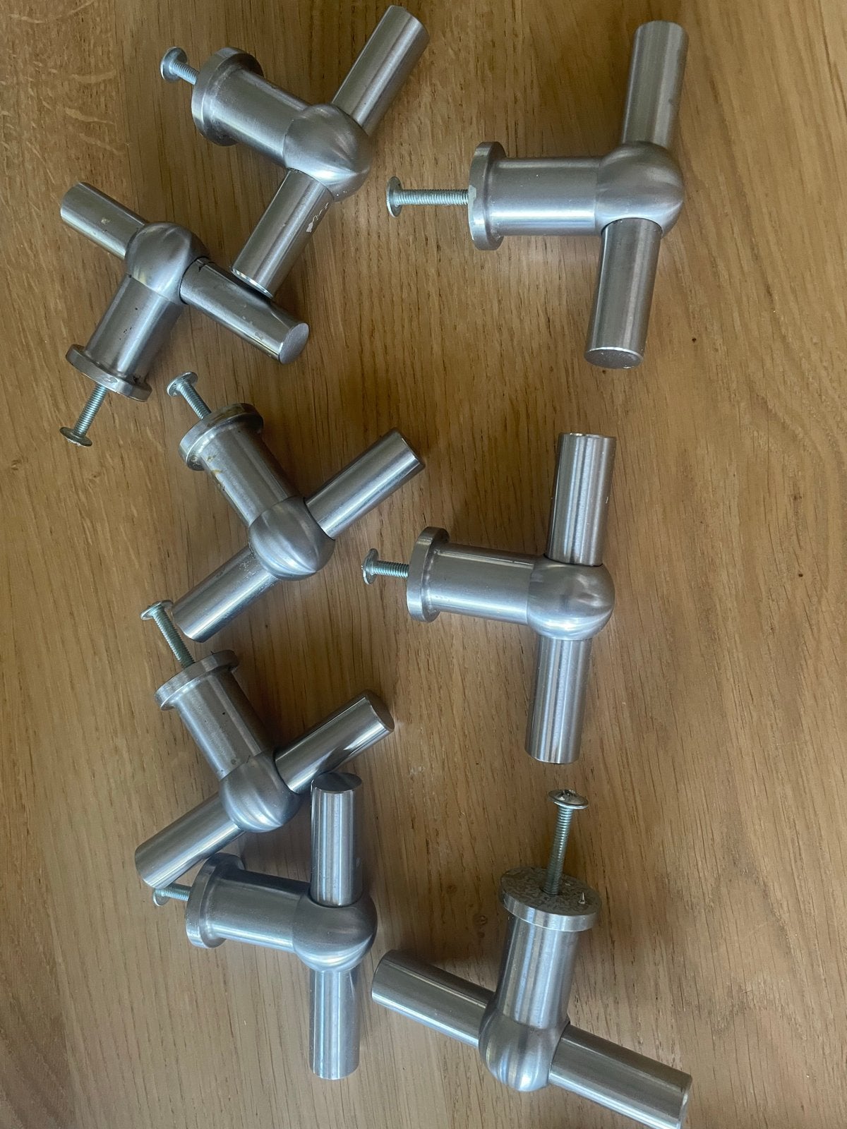 8 Geborsteld RVS Knoppen voor Keukenkasten - 8x5 cm, Zilver, Ophalen of Verzenden, Metaal, Overige typen