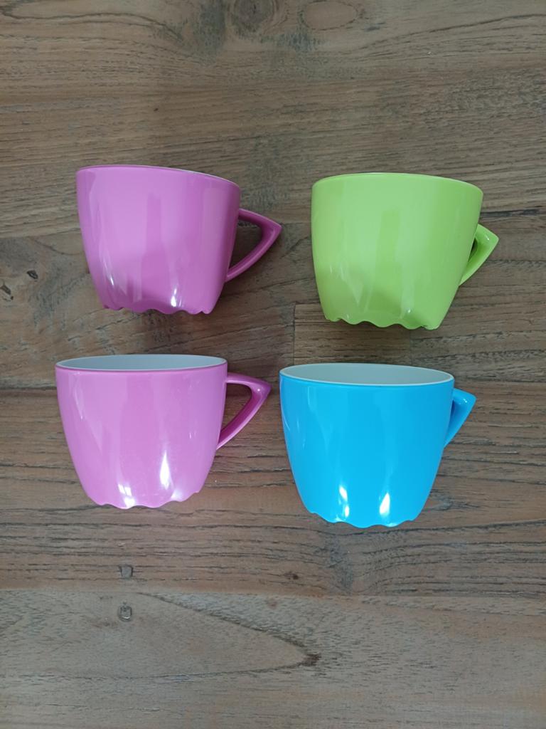 4 koffiekopjes voor de camping,  Mepal campingservies, Ophalen of Verzenden, Zo goed als nieuw