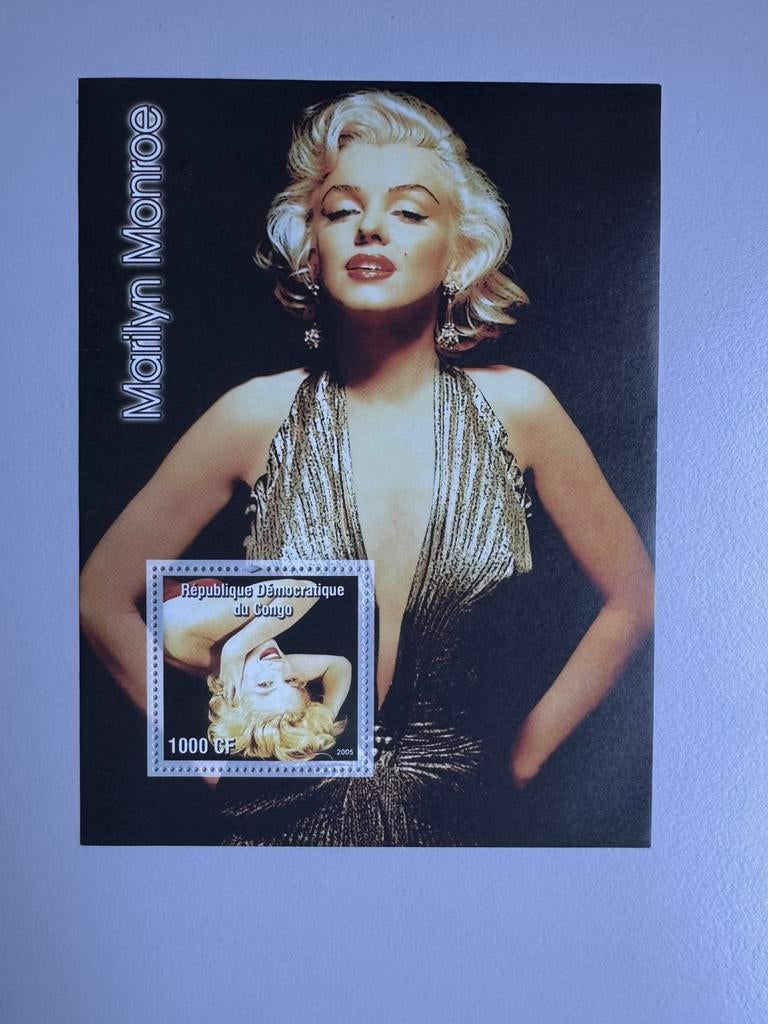 Congo blok Marilyn Monroe, Postzegels en Munten, Ophalen of Verzenden, Postfris
