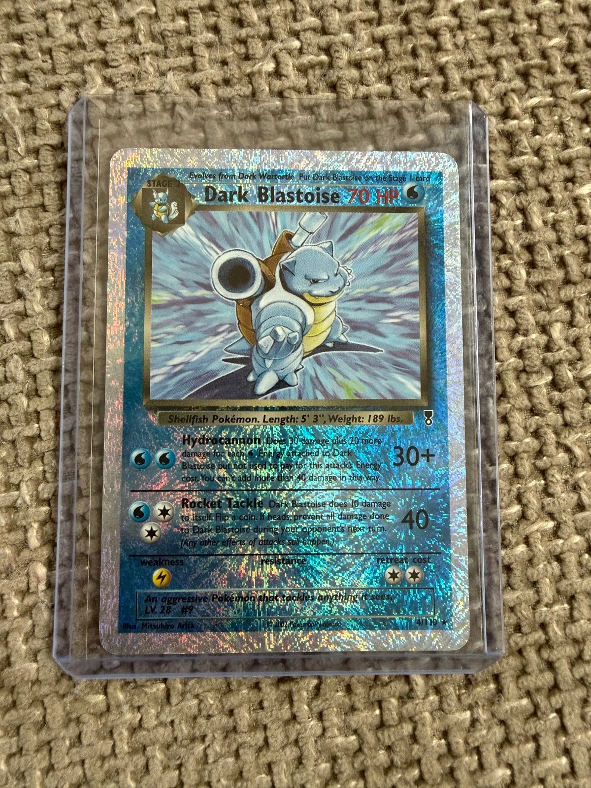 Dark Blastoise (fireworks) 4/110 Legendary Collection (2002), Ophalen of Verzenden, Zo goed als nieuw, Losse kaart, Foil