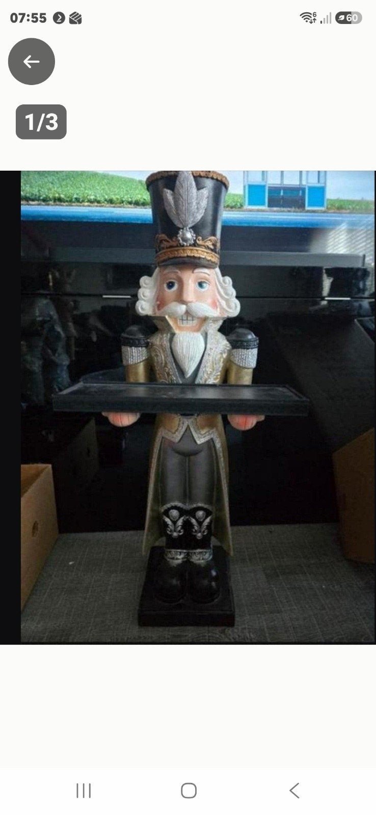 Decoratief notenkraker beeld met dienblad., Ophalen, Nieuw