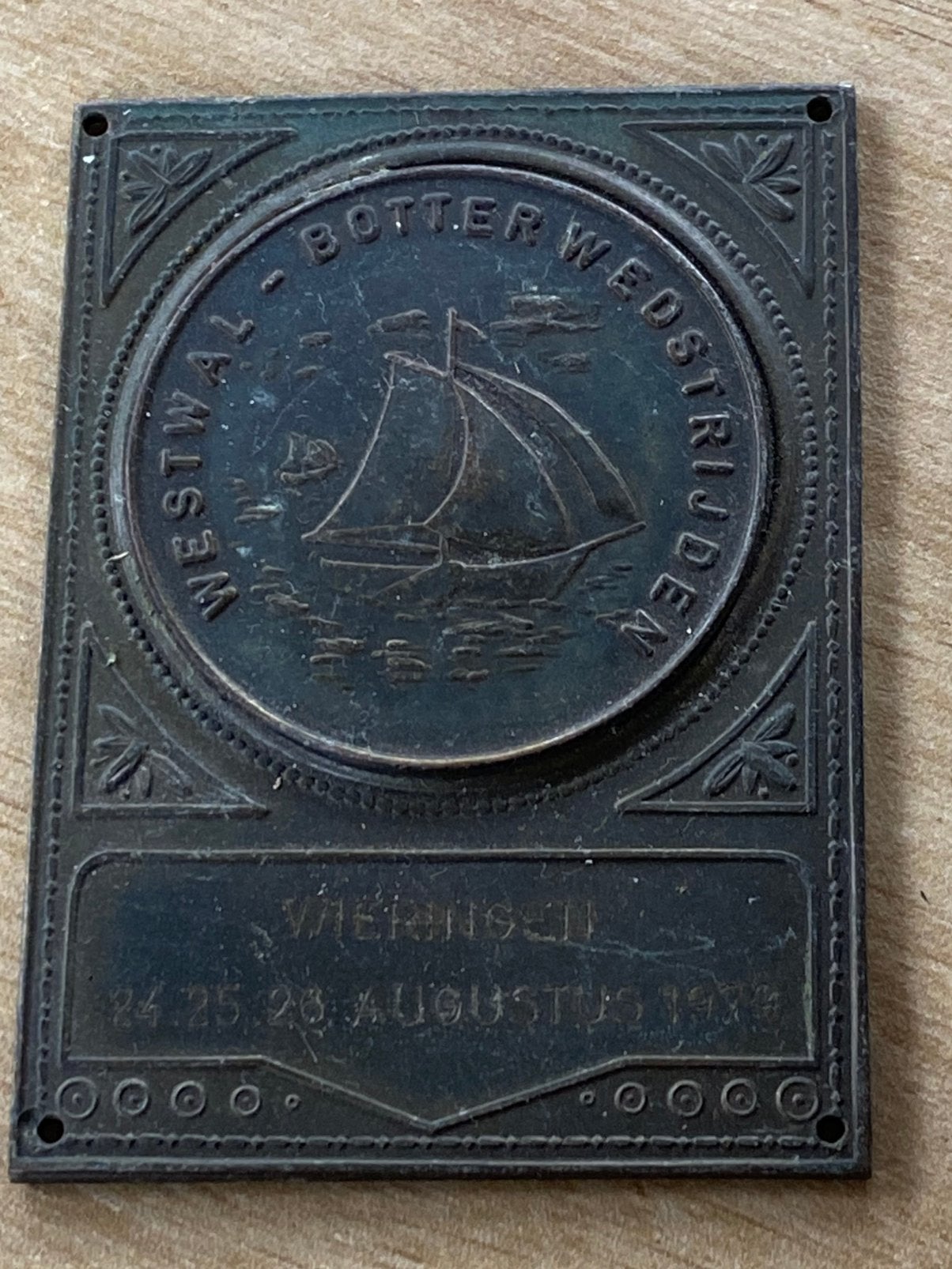 Medailles Plaquette Westwal Botter Wedstrijden Wieringen, Ophalen of Verzenden, Overige materialen