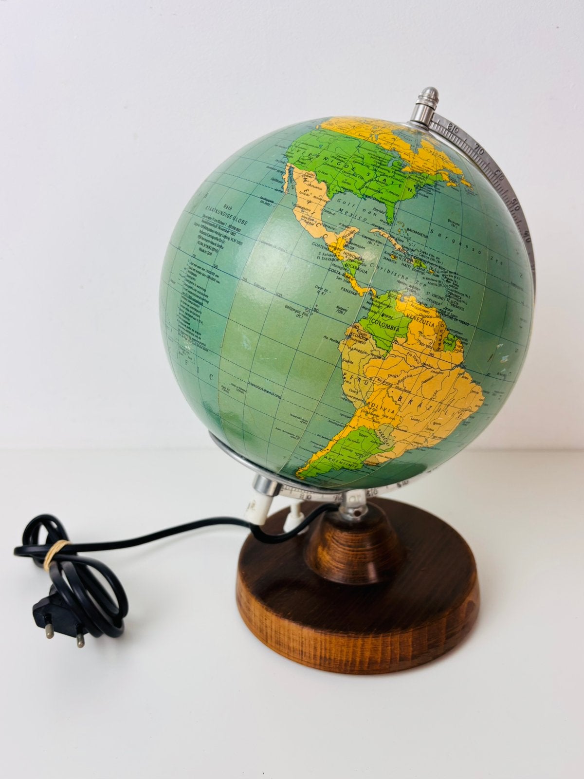Vintage Rath staatkundige globe wereldbol – uit de jaren 80, Ophalen of Verzenden, Verlicht