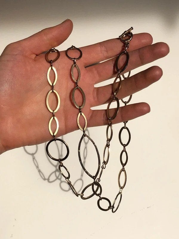 Two-Tone Link Necklace Golden, Overige merken, Overige materialen, Ophalen of Verzenden, Zo goed als nieuw
