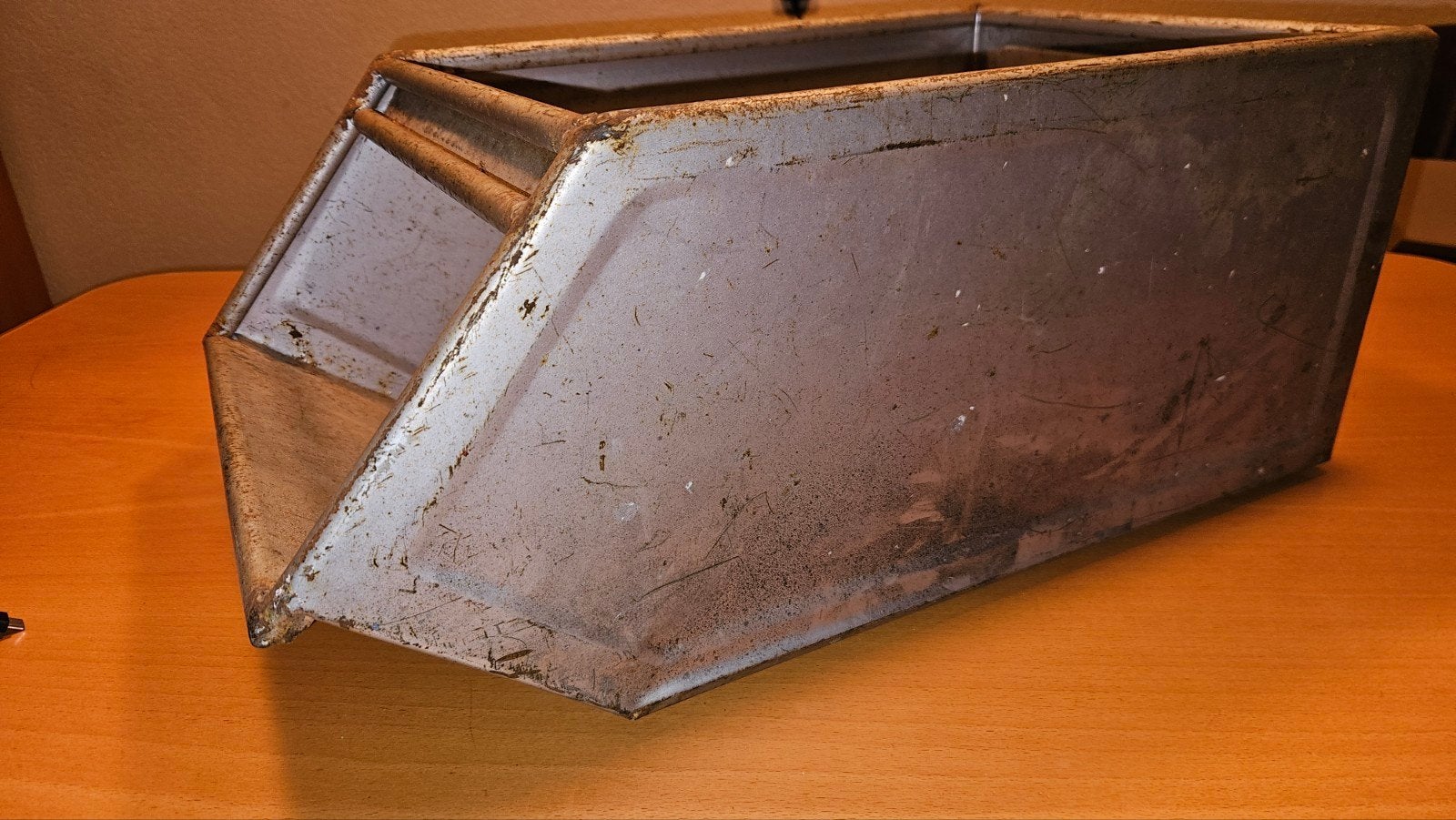 Vintage Overtoom Magazijnbak - Industrieel IJzer, Ophalen of Verzenden, Gebruikt, Metaal, Minder dan 50 cm
