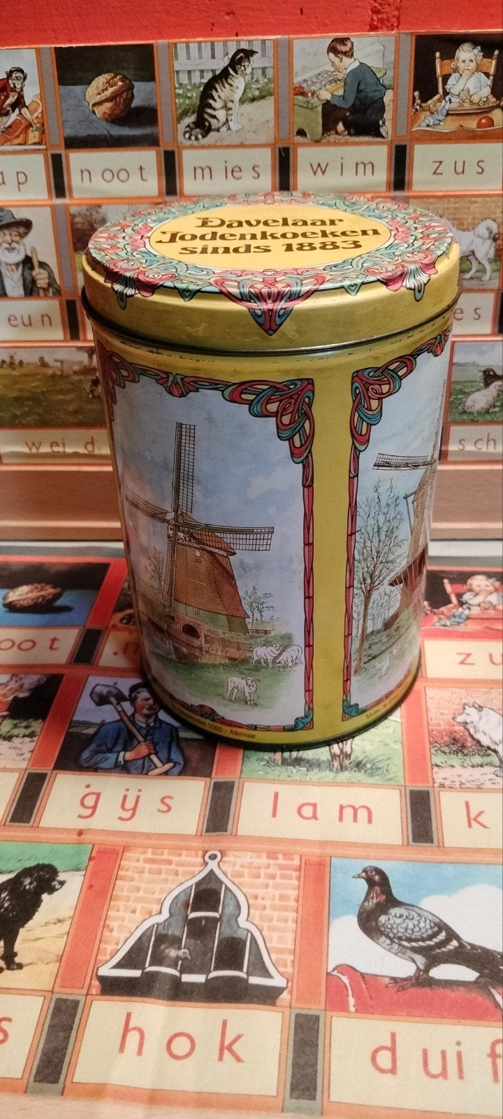 Vintage Davelaar jodenkoek blik, Ophalen of Verzenden, Gebruikt, Overige