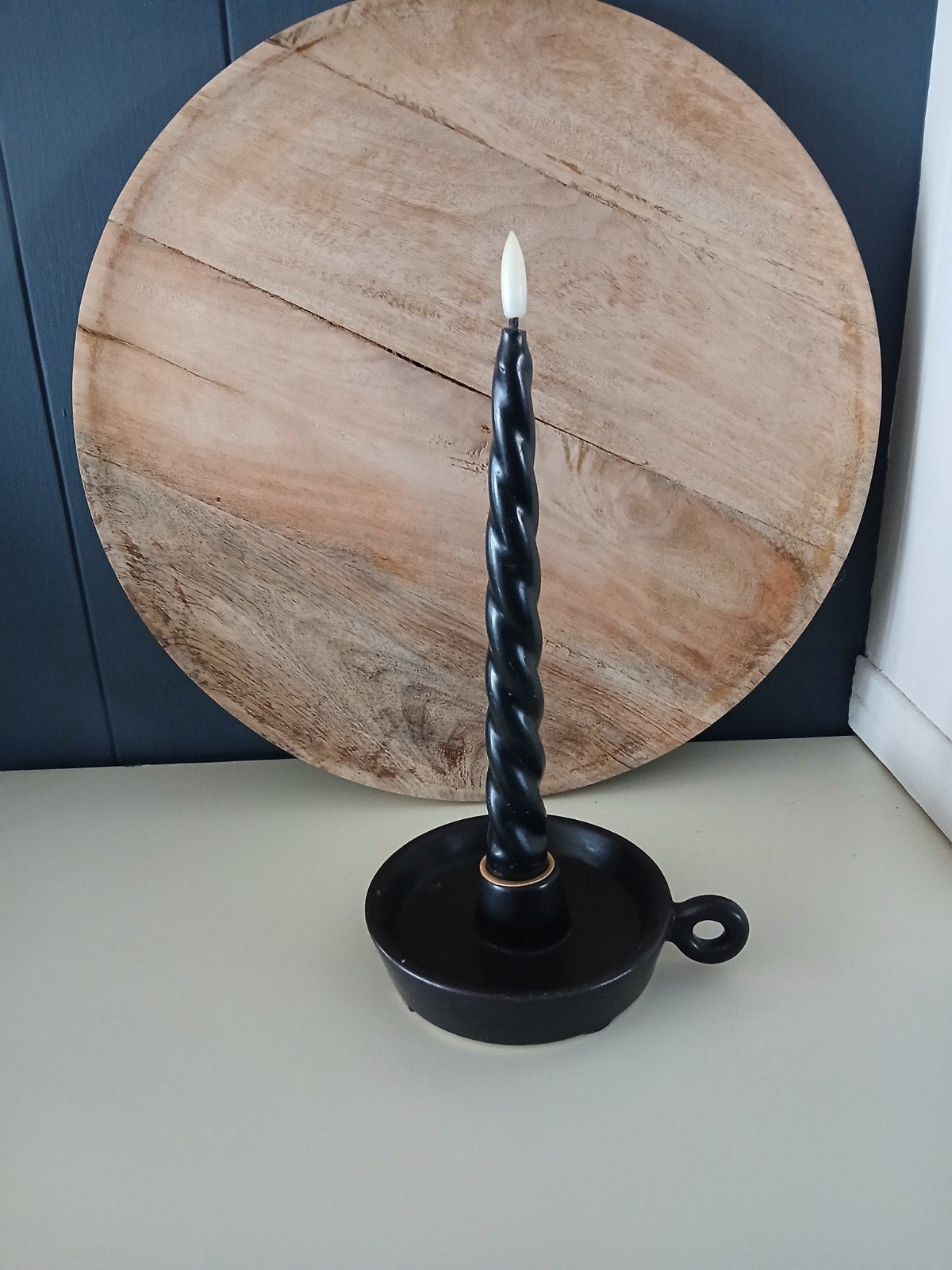 kaarsenhouder zwart incl kaars zwart op timer, Ophalen of Verzenden, Zo goed als nieuw, Overige merken, Zwart
