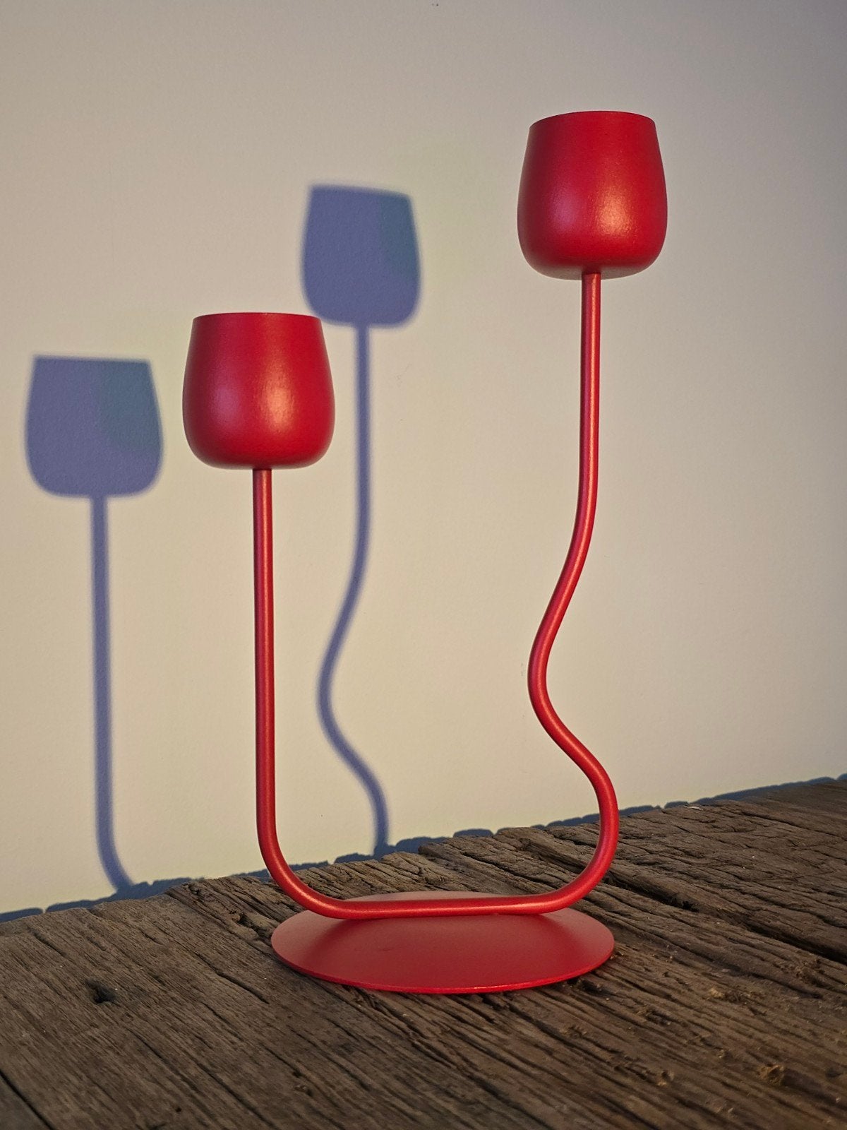 IKEA SILVERPÄRON Kandelaar - Monika Mulder - Rood, Overige materialen, Ophalen of Verzenden, Zo goed als nieuw, Minder dan 25 cm