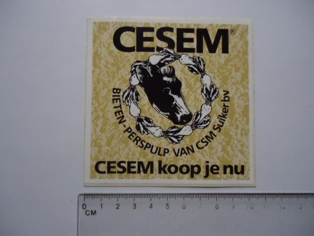 sticker oud CSM SUIKER Cesem koe boer agri agrarisch biet, Verzenden, Zo goed als nieuw, Bedrijf of Vereniging