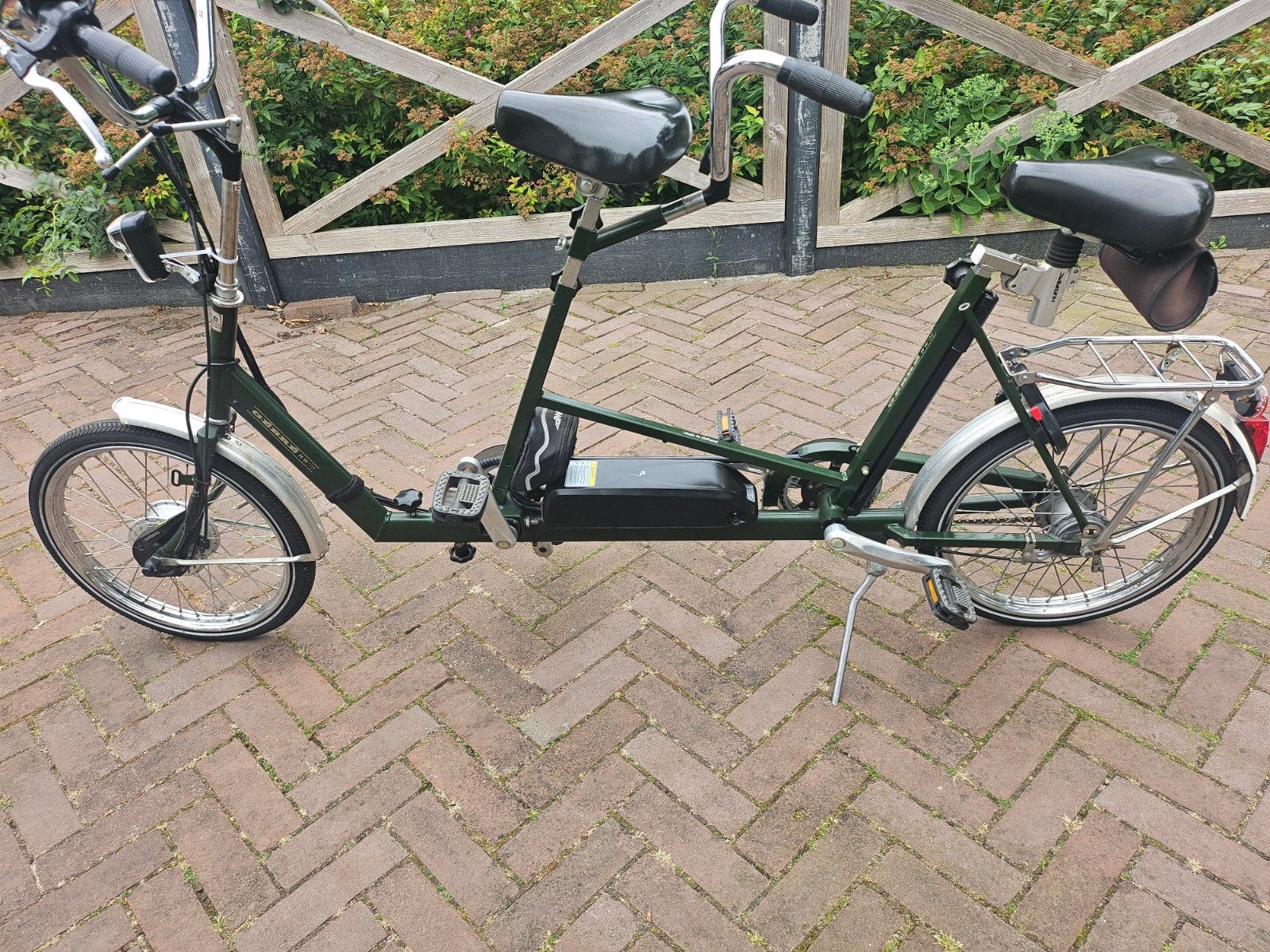 Gebre deelbare tandem met elektr aandr en vrijloop., Ophalen, Gebruikt, Minder dan 10 versnellingen