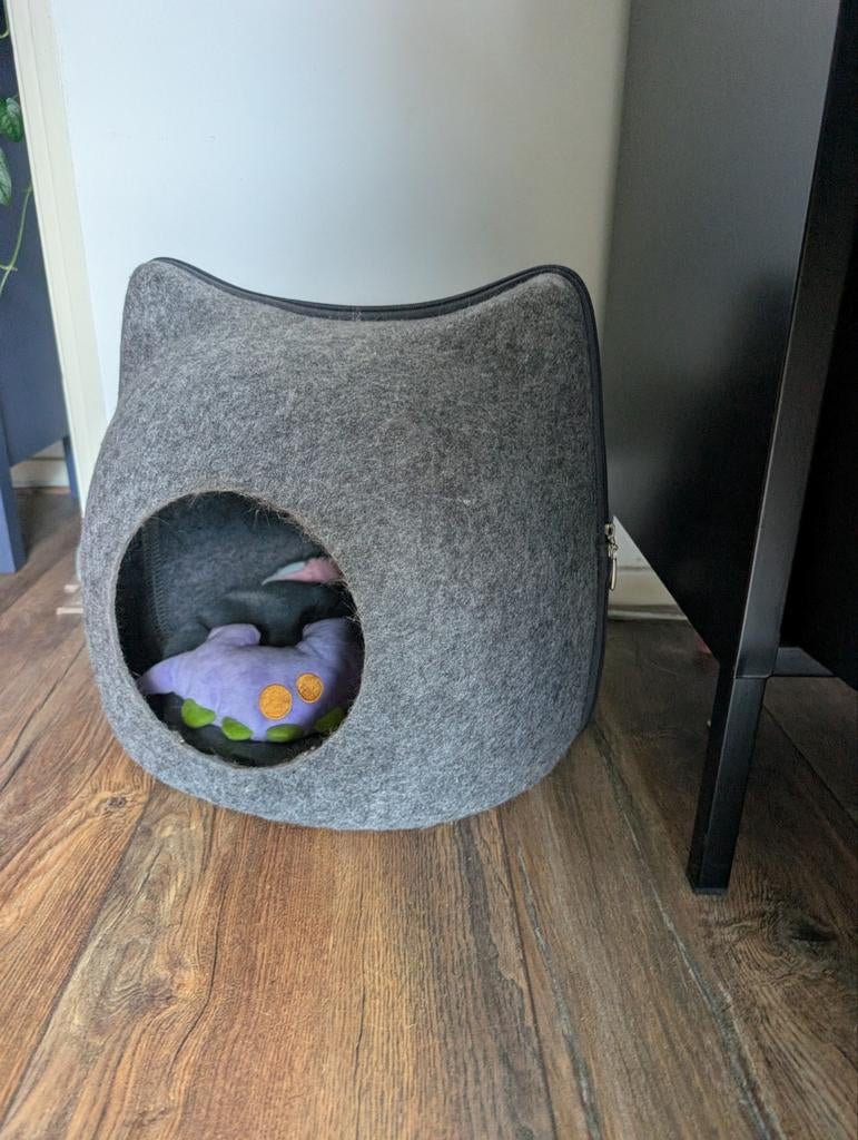 Vilten kattenmand, Ophalen