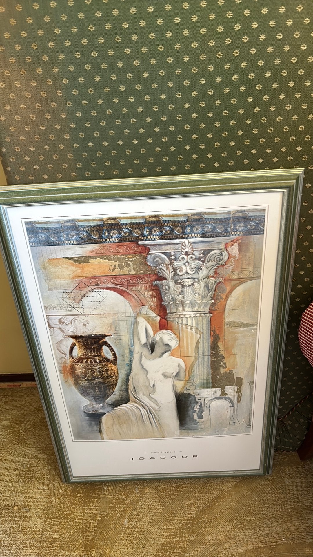 Groot ingelijst kunstwerk 'Roman Illusion I', Ophalen of Verzenden, Zo goed als nieuw, Glas, Zilver