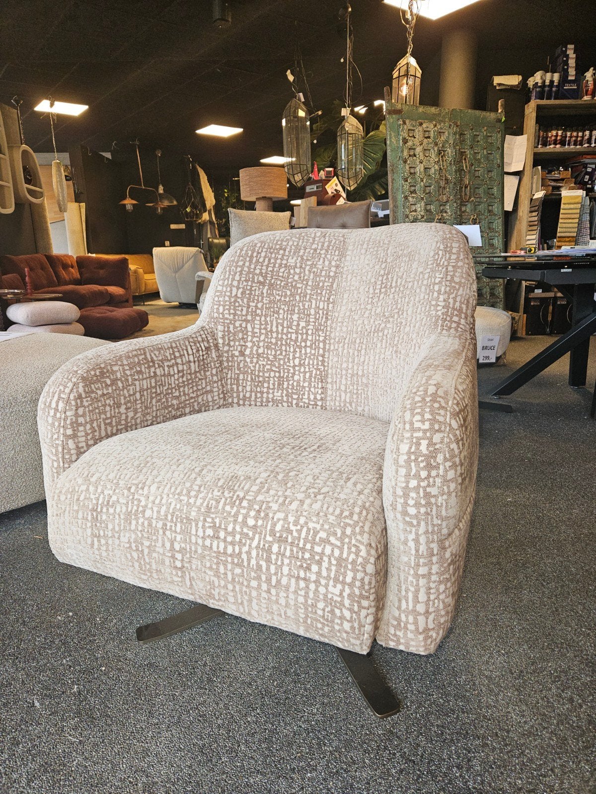 Draaifauteuil trendy stof, Huis en Inrichting, Verzenden, Nieuw, Stof