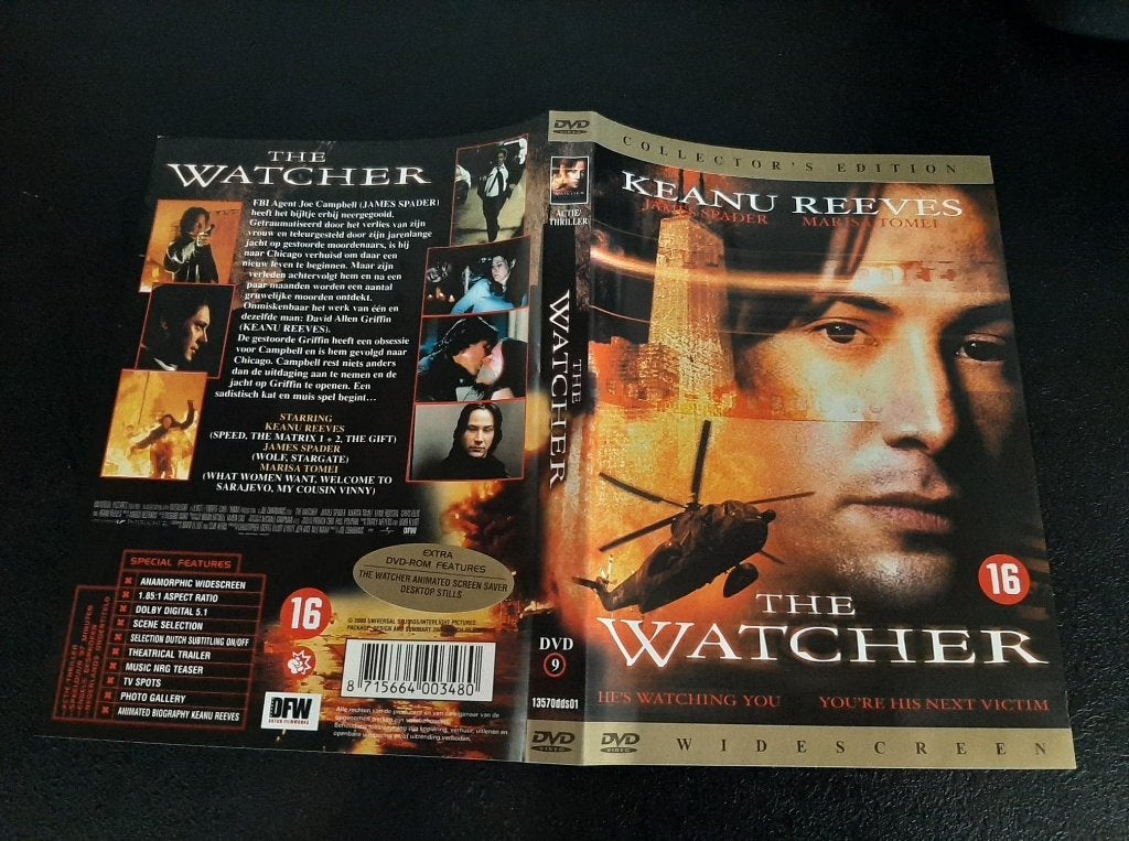 The watcher, Keanu Reeves, James Spader, Marisa Tomei!, Vanaf 16 jaar, Ophalen of Verzenden, Gebruikt, Psychologische thriller