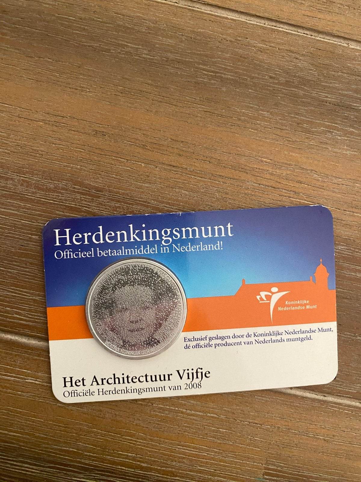 Het Architectuur Vijfje 2008 - Herdenkingsmunt, Postzegels en Munten, Munten | Nederland, Ophalen of Verzenden, Koningin Beatrix