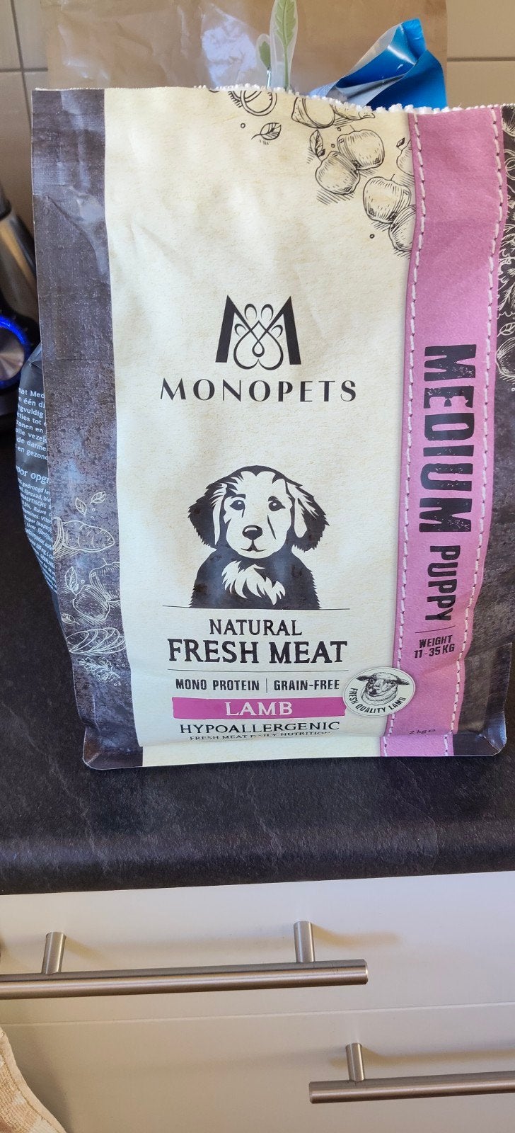 Hondenvoer Monopets 4kg- Puppy medium, Dieren en Toebehoren, Dierenvoeding, Ophalen, Hond