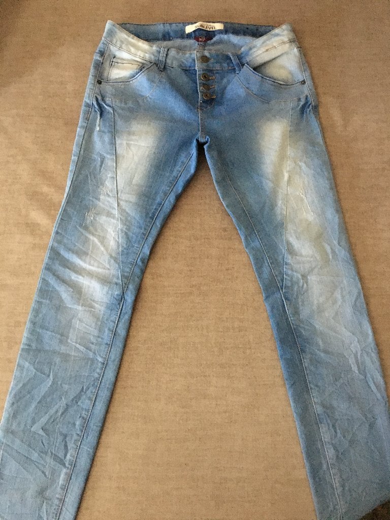 Mooie lichtblauwe Denim Jeans SUBLEVEL mt.Large, Kleding | Dames, Spijkerbroeken en Jeans, Verzenden, Gedragen, Blauw, Overige jeansmaten