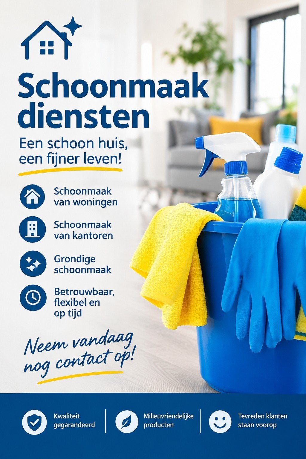 dalvina, schoonmaak, Schoonmaken