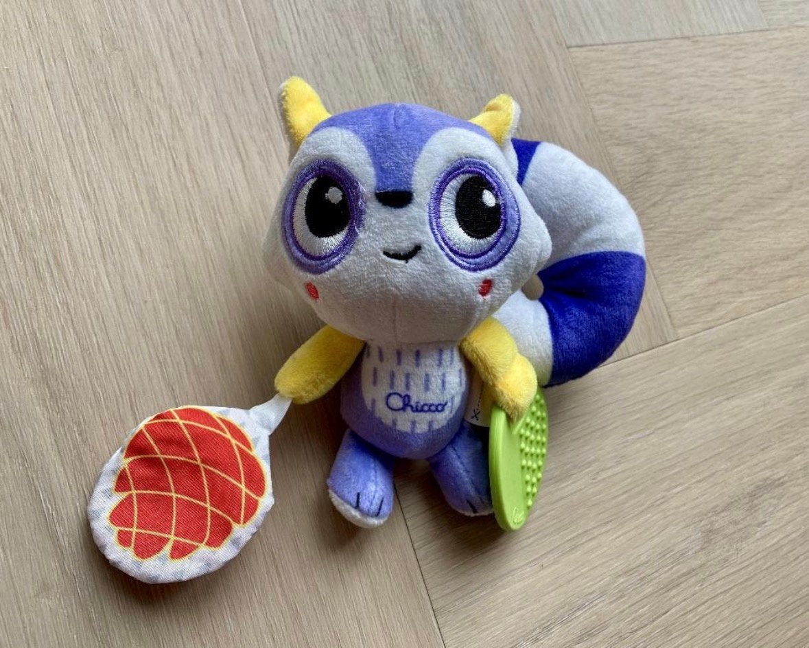 Chicco wasbeer rammelaar | babyspeelgoed jongen / meisje, Ophalen of Verzenden, Zo goed als nieuw, Rammelaar
