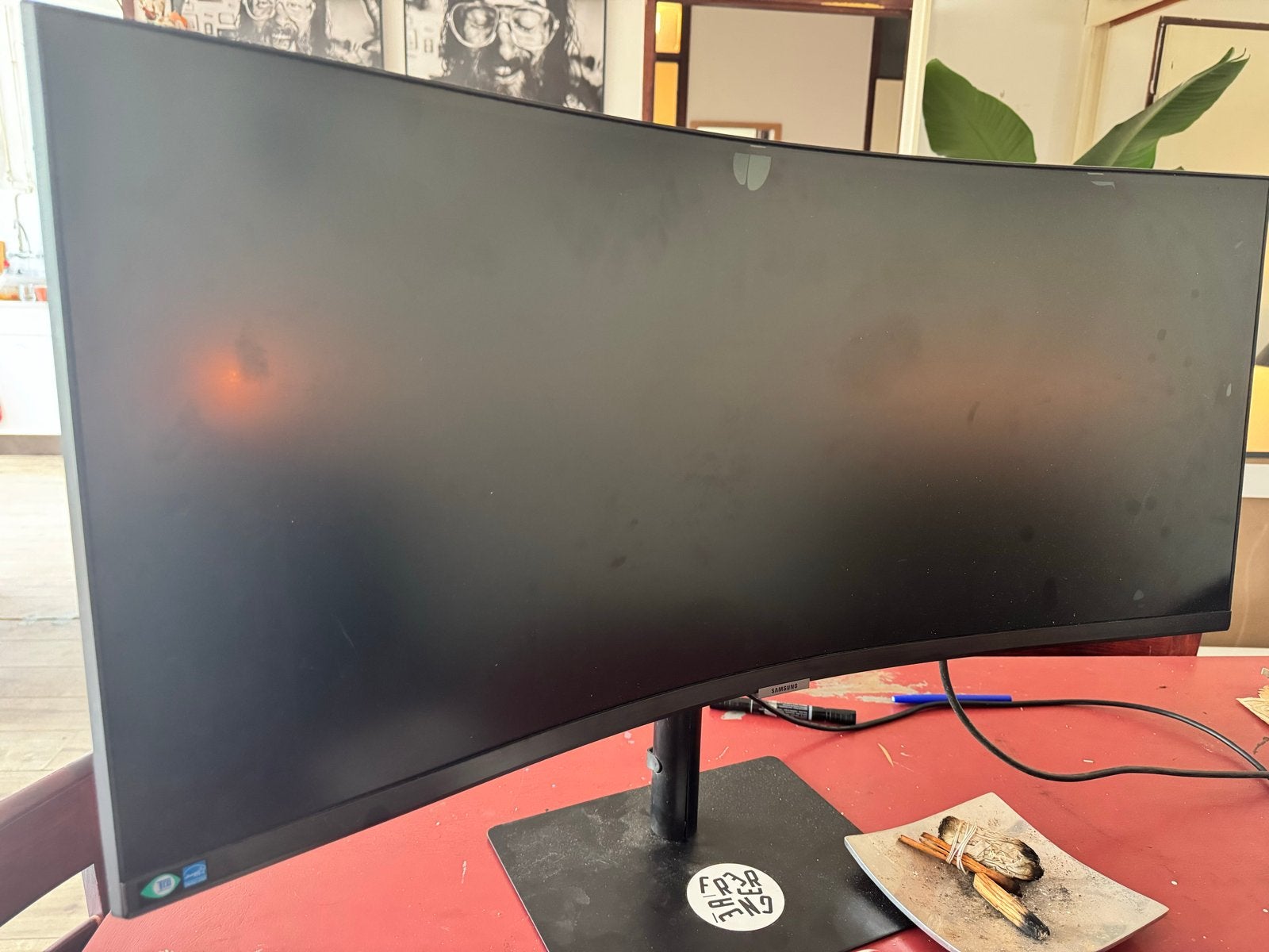 Samsung 34 inch Curved Ultrawide Monitor voor onderdelen, Computers en Software, Hoofdtelefoonaansluiting, Ophalen of Verzenden