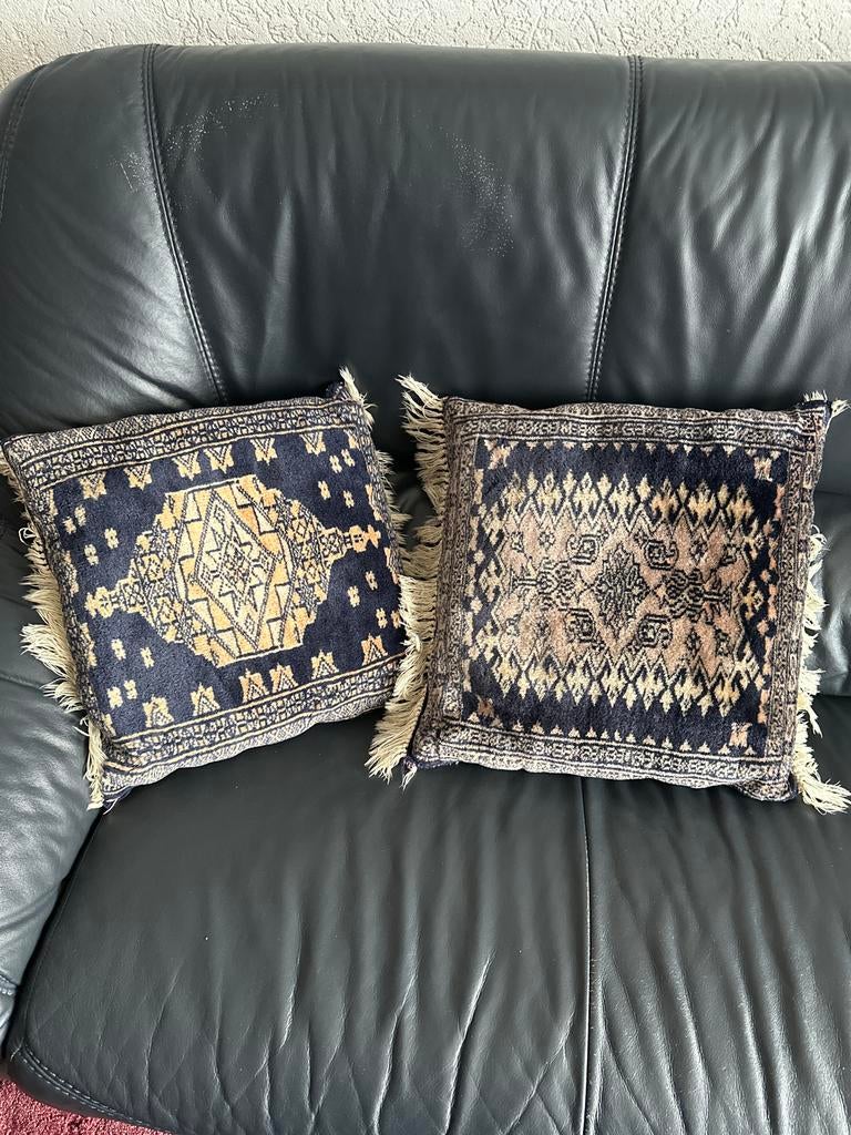 Set van 2 Oosterse Kussens met Franjes, Ophalen, Gebruikt, Eenpersoons, Minder dan 75 cm