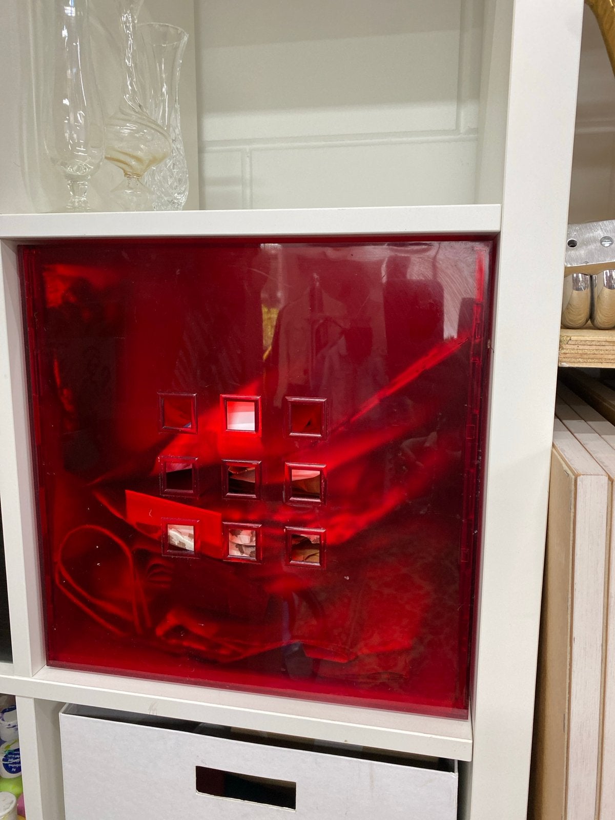 2 rode Kallax inzetboxen voor IKEA Kallax kast, Ophalen, Gebruikt