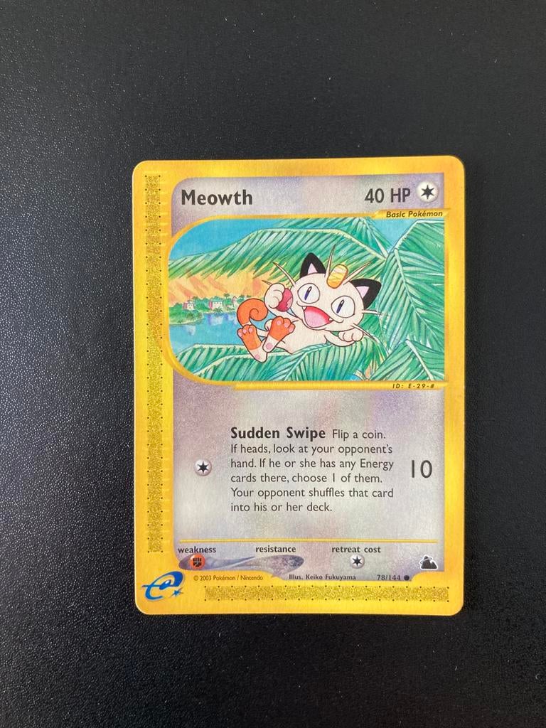 Pokemon kaart Meowth, Ophalen of Verzenden, Zo goed als nieuw