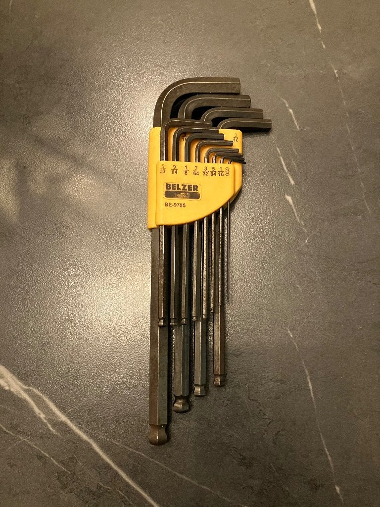 Belzer BE-9785 inbus set AF maten 1/16 tot 3/8, Doe-het-zelf en Verbouw, Gereedschap | Handgereedschap, Ophalen of Verzenden, Gebruikt