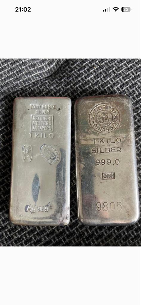 Zilveren baren 1 Kilo - Tony Goetz & Argor-Heraeus, Postzegels en Munten, Edelmetalen en Baren, Ophalen of Verzenden, Zilver