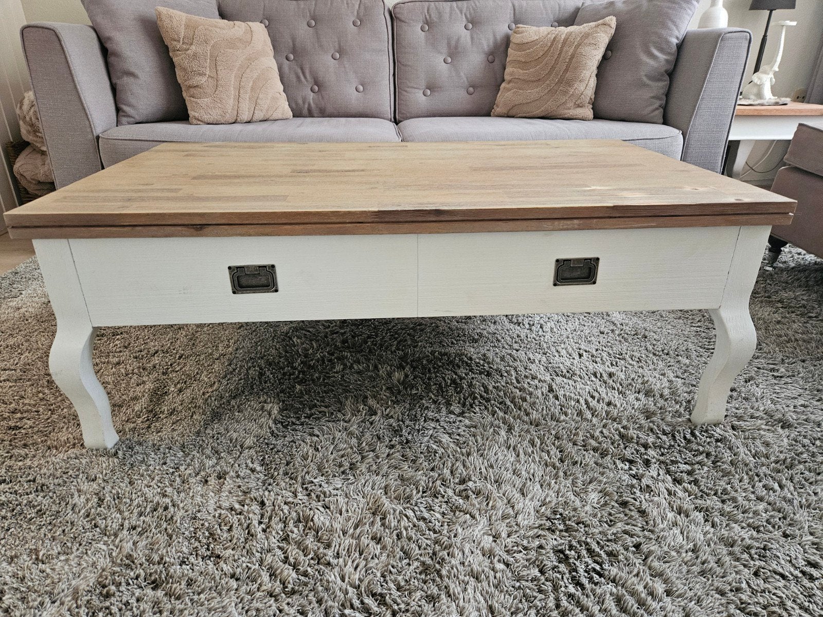 Salontafel met lades - Landelijke stijl, Overige houtsoorten, Gebruikt, Ophalen of Verzenden, Landelijke stijl