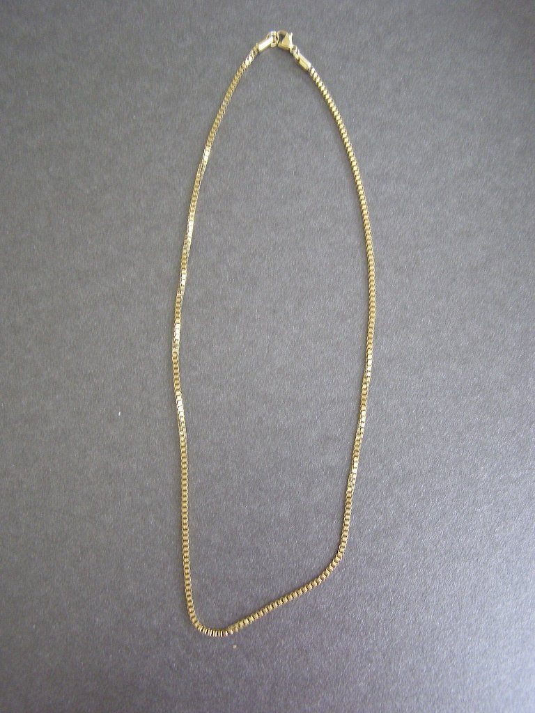 Goudkleurige schakelketting, Venetiaanse schakel +/-50 cm, Ophalen of Verzenden, Gebruikt, Goud, Overige materialen