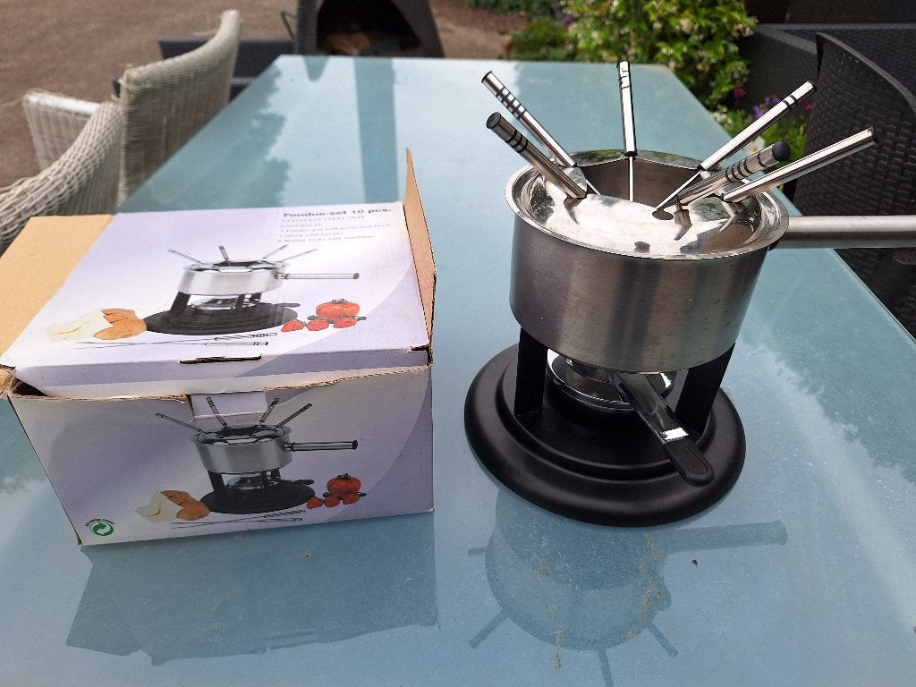 fondueset 10 delig, Ophalen, Zo goed als nieuw, Brander, Fondueset