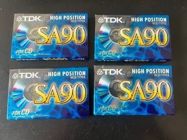 4 Nieuwe TDK SA cassettebandjes, Cd's en Dvd's, Cassettebandjes, 2 t/m 25 bandjes, Overige genres, Ophalen of Verzenden, Nieuw in verpakking