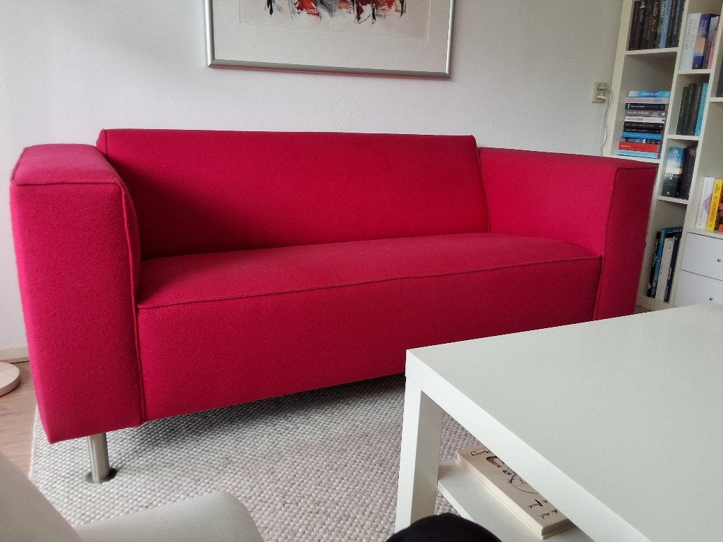 Rode bank, Huis en Inrichting, Banken | Bankstellen, Ophalen, Strak, 150 tot 200 cm, Tweepersoons