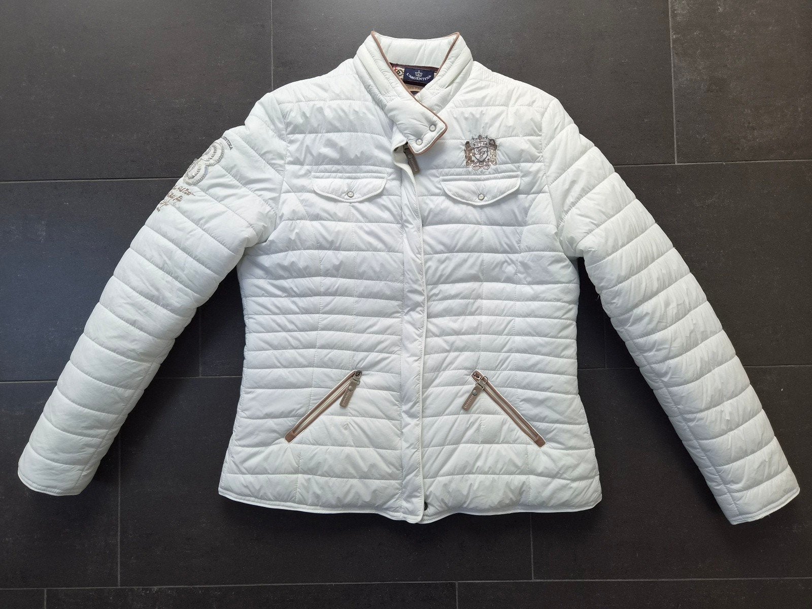 Dames licht donsjack L' Argentina mt L/40, Maat 38/40 (M), Wit, Ophalen of Verzenden, Zo goed als nieuw
