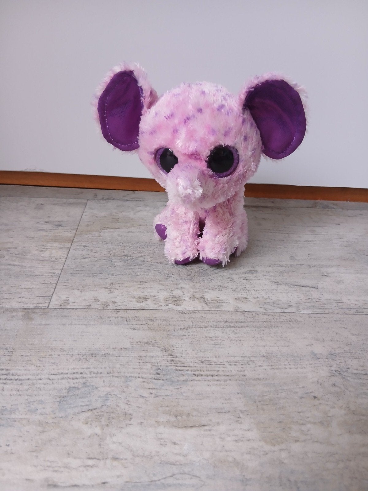 Ty Beanie Boo Olifant Roze met Paarse Oortjes, Ophalen of Verzenden, Zo goed als nieuw, Middelgroot (20 tot 80 cm), Roze