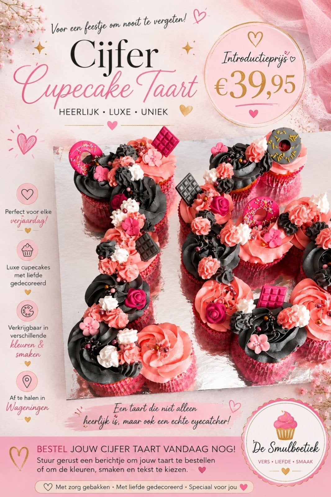 Luxe Bento Box of Cijfer Cupcake Taart - Vers Gebakken, Ophalen, Nieuw, Taarten, Versiering