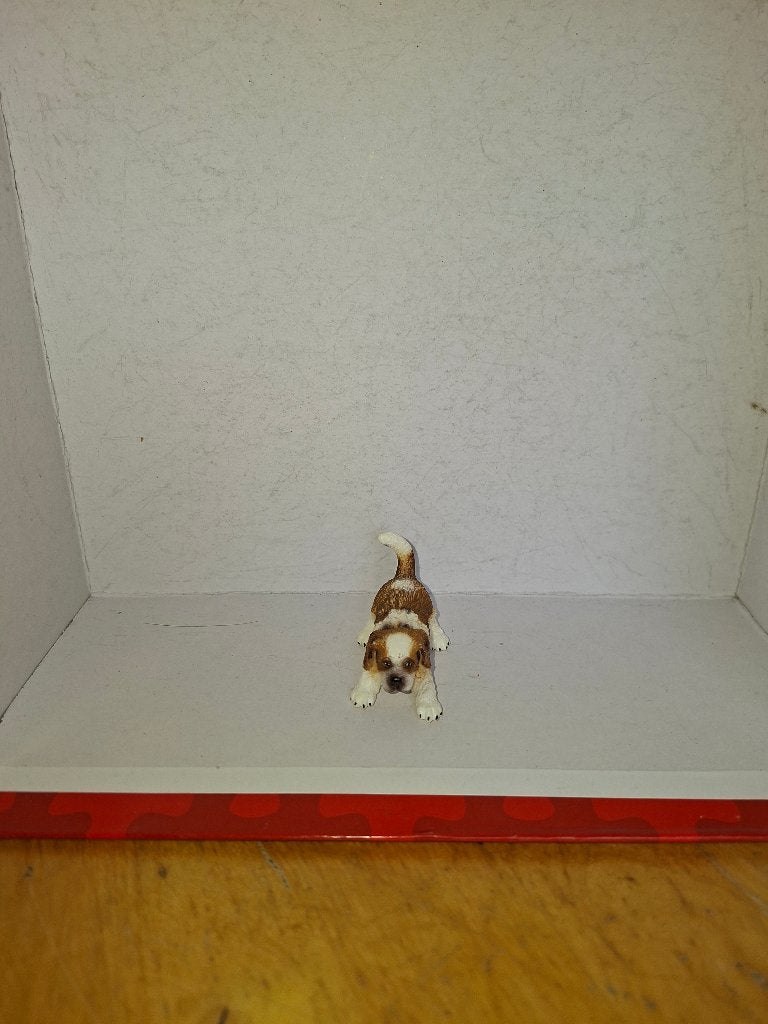 schleich st Bernard pup 16834, Ophalen of Verzenden, Zo goed als nieuw, Hond of Kat, Beeldje of Figuurtje