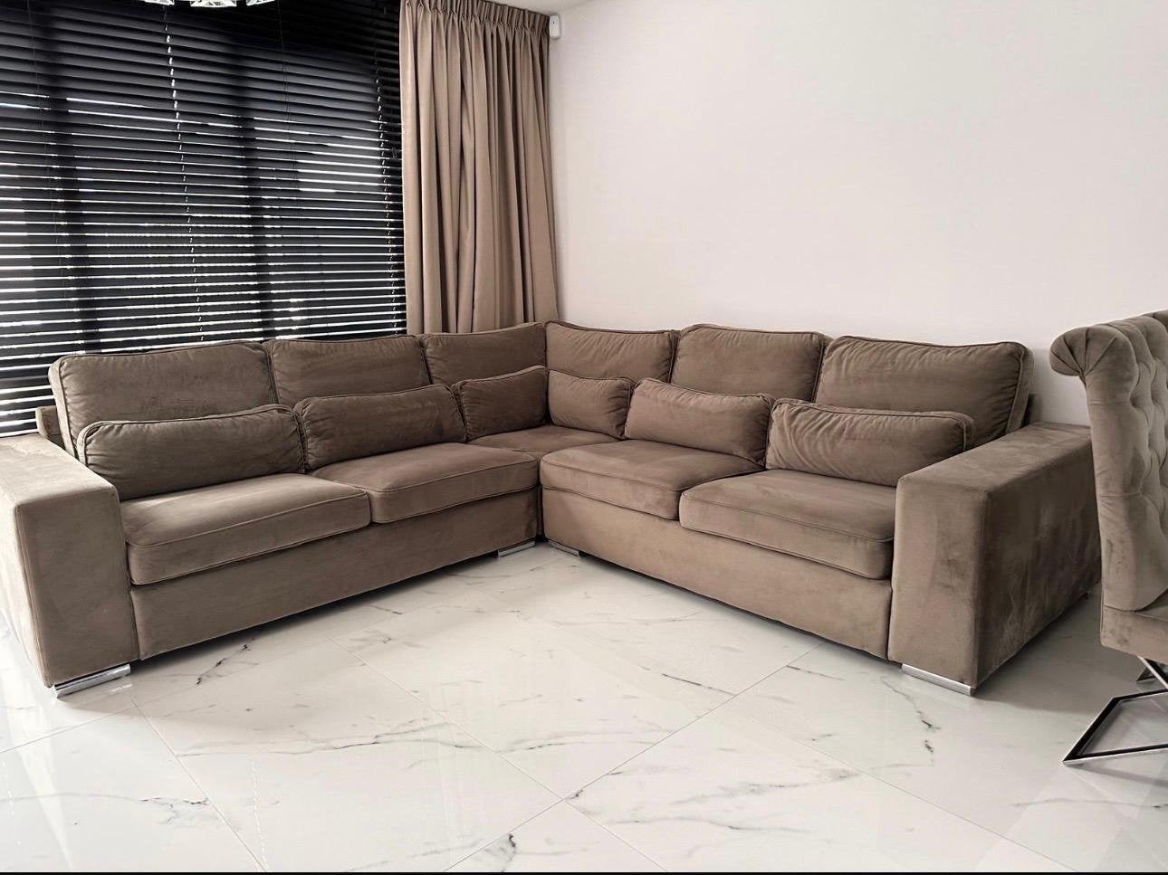 Luxe woonkamerset hoekbank, tafels, stoelen zogoed als nieuw, Ophalen, Zo goed als nieuw, Metaal