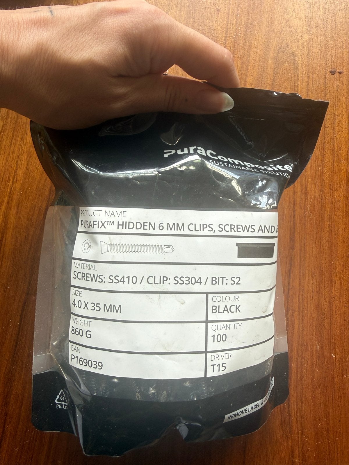 Purafix RVS Zwart schroeven en clips voor blinde bevestiging, Ophalen, Schroeven, Nieuw, Minder dan 50 mm