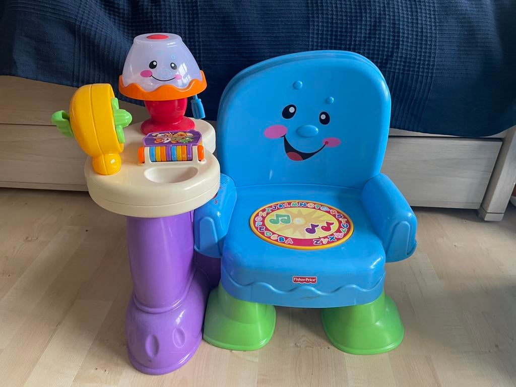 Fisher Price leerstoeltje met licht en geluid, Ophalen, Zo goed als nieuw, Speelset, Met geluid