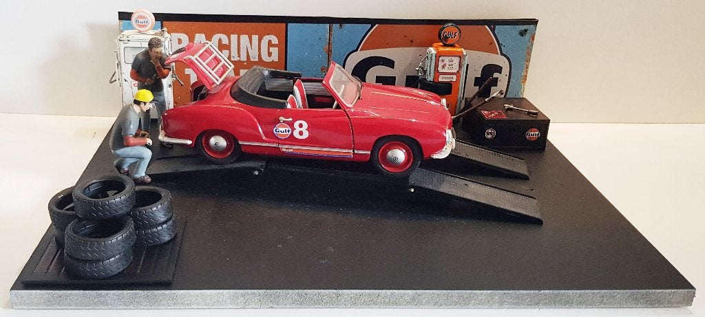 Een leuk diorama met een Solido VW Karmann Ghia (1:18), Verzenden, Nieuw, Groter dan 1:35, Diorama
