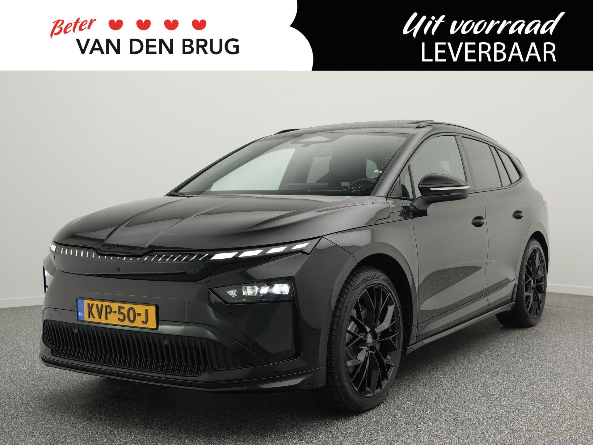 Skoda Enyaq 85 Sportline | Trekhaak | Panoramadak | Head-Up, Auto's, Automaat, Zwart, 82 kWh, 2000 kg