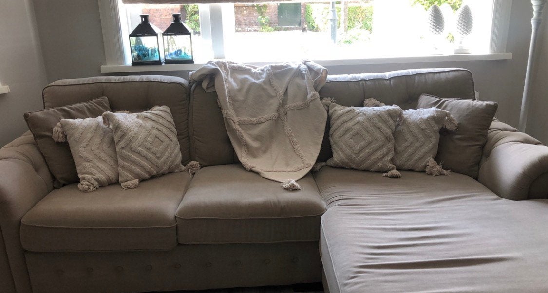 Loungebank met Hocker GRATIS, Ophalen, Gebruikt, Stof, Riviera maison stijl