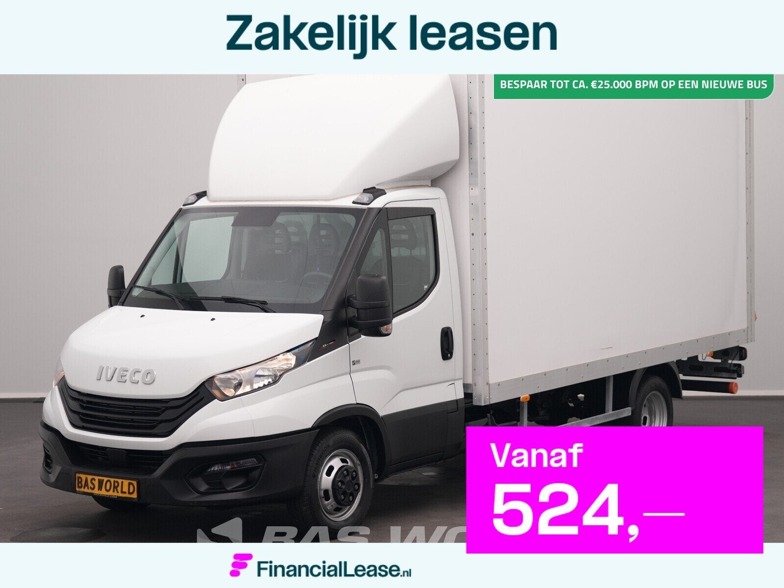 Iveco Daily 35C16 3.0L Laadklep Dubbellucht Bakwagen 160PK M, Stof, Gebruikt, Euro 6, 4 cilinders